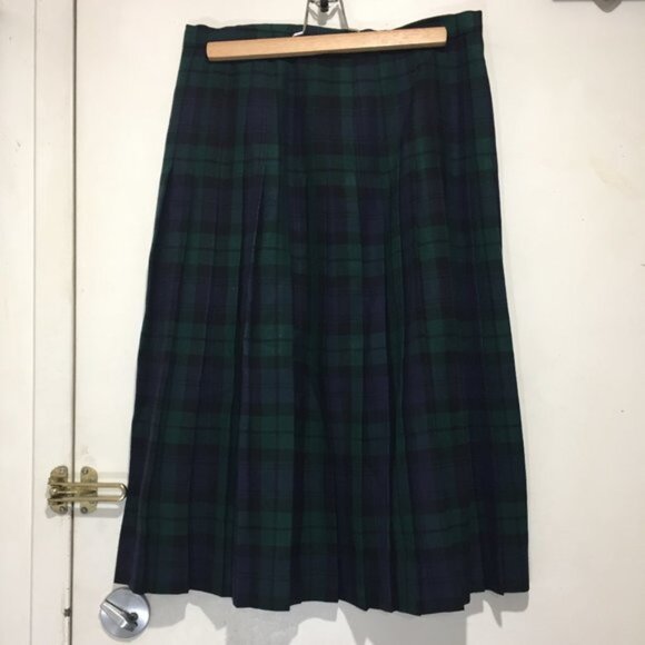 VINTAGE HIGHLAND QUEEN PLAID PLEATED MIDI SKIRTS SIZE 14P - Picture 6 of 9